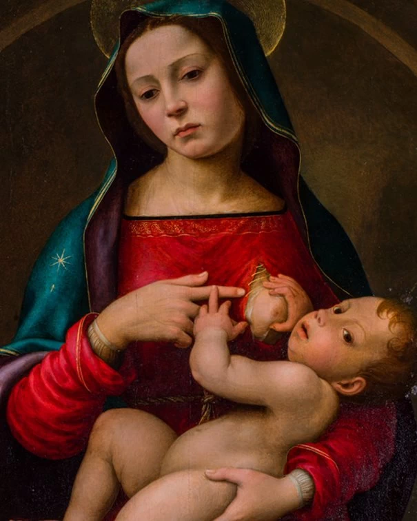 Madonna col Bambini - Uffizi, Firenze, dettaglio